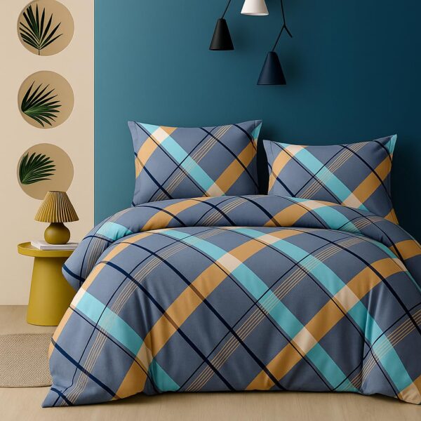 Double Bedsheet - 225x250 Cms with 2 Pillow Covers - 46x69 Cms (Checkered)