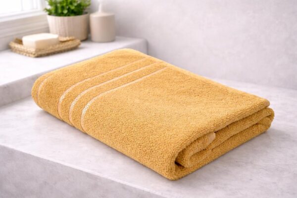 100% Cotton Towels for Bath Large Size | Soft & Absorbent - 450 GSM | 1 Piece Bath Towel for Men/Women - Urban Comfort | 75 cms x 150 cms (Golden)