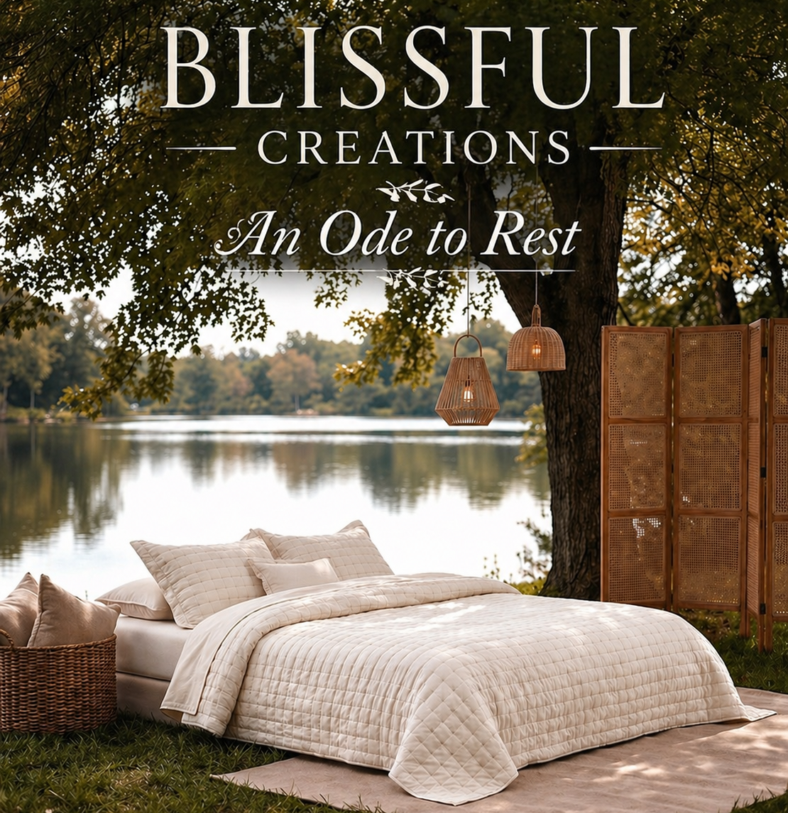 Blissful Creations Luxury Bedsheet – Elegant Comfort by the Lakeside